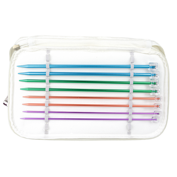 JUEGO DE AGUJAS RECTAS ESTUCHE BLANCO